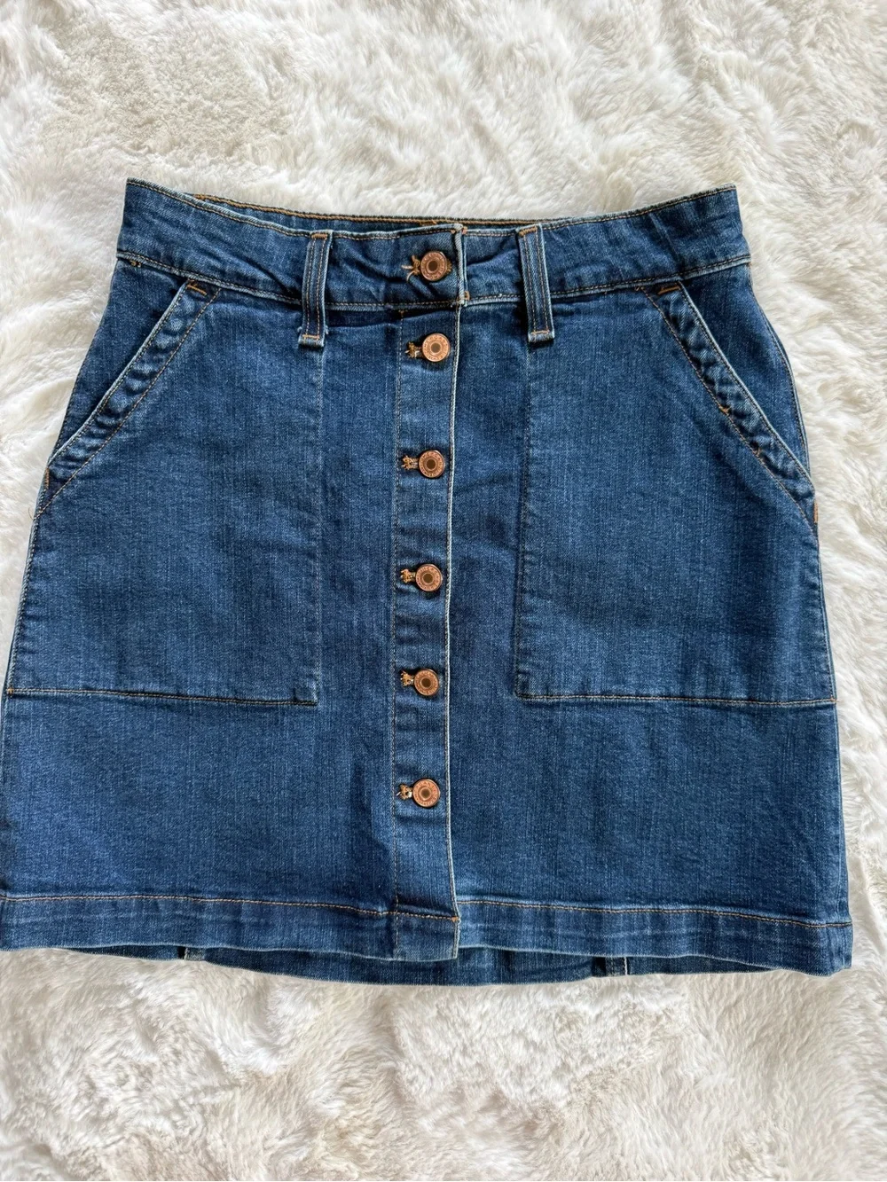 J. Crew Denim Button-Front Denim Mini Skirt